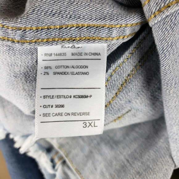 Kancan distressed denim jean jacket 3XL - Picture 12 of 13